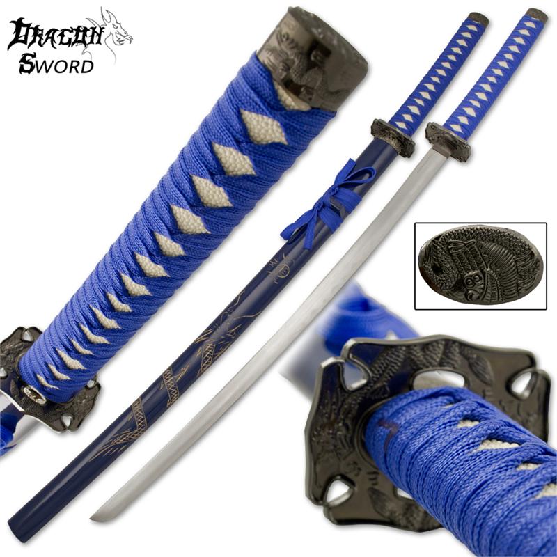 Dragon Katana Samurai Sword, Blue