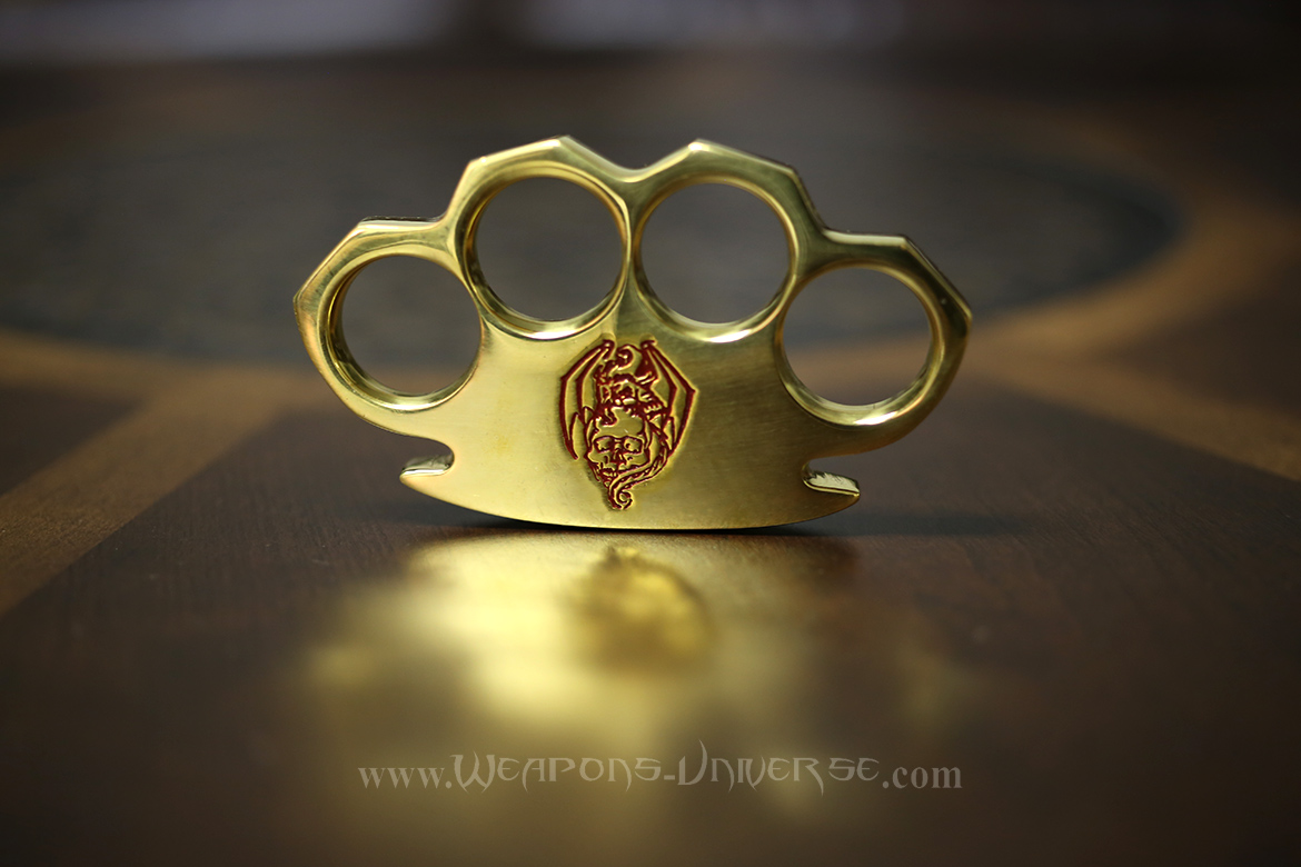 Dragon Skull Real Brass Knuckles, Red