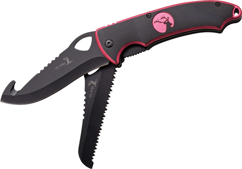 Elk Ridge ER546PK Double Blade Linerlock Knife, Pink