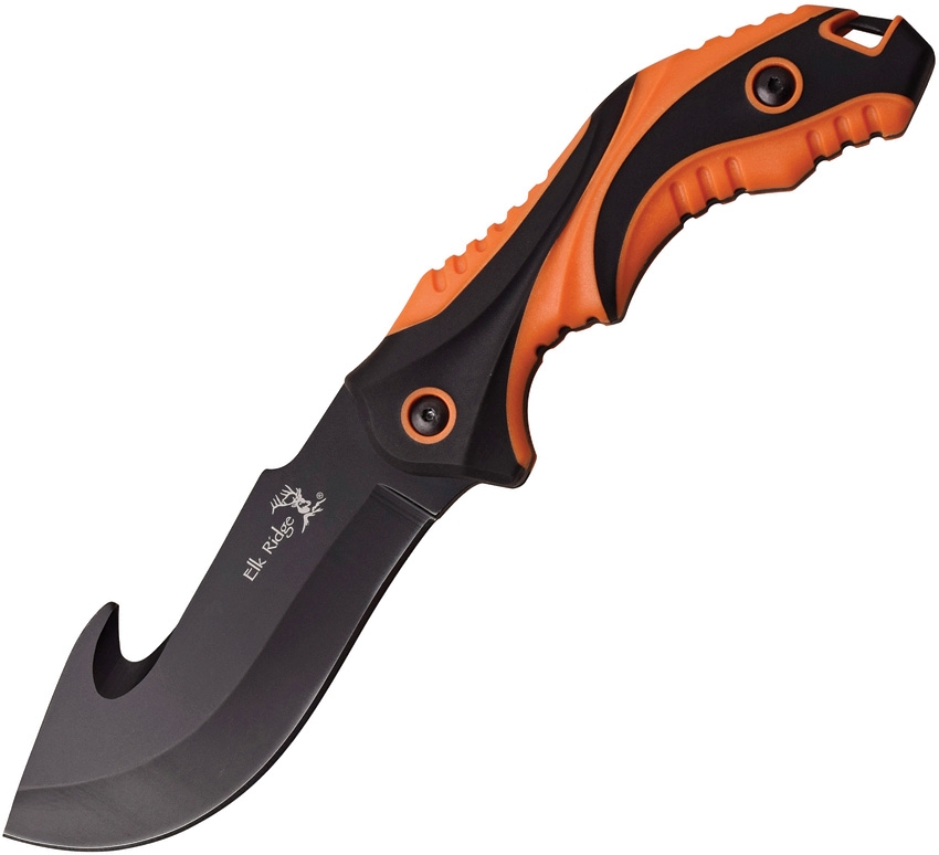 Elk Ridge ER564HOR Guthook Fixed Blade Knife, Orange