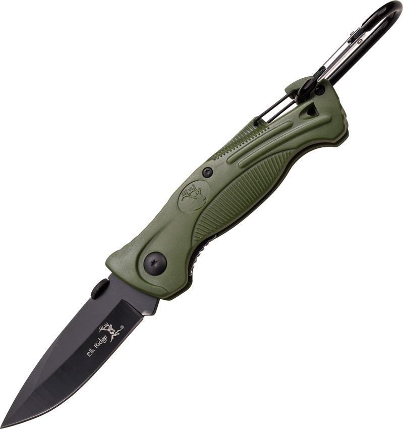Elk Ridge ERPK4G Survival Kit Knife, Green