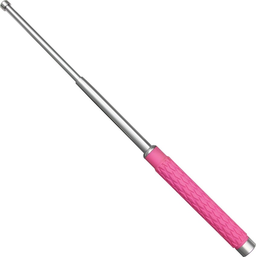 Expandable Baton, Rubber Handle, Pink, 21 inches