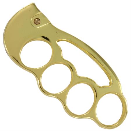 Fighter Gold Knuckles with Karambit Knife
