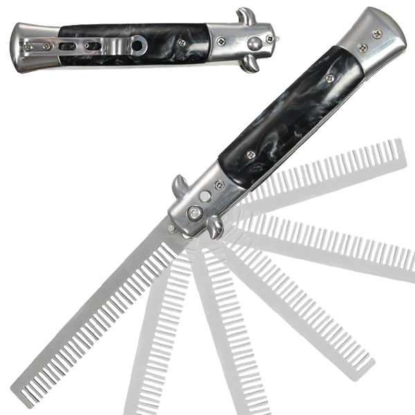Folding Knife Comb with Spring Assisted Blade