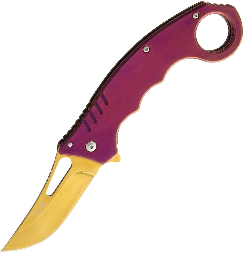 Fury FY32358 Titanium Linerlock AO Knife, Purple