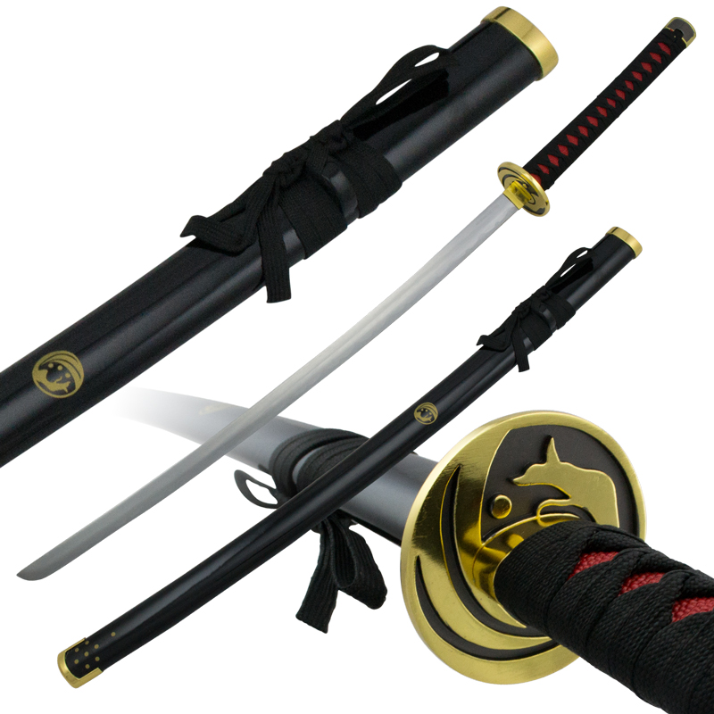 Golden Wolf Katana Sword with Gold Finish Guard