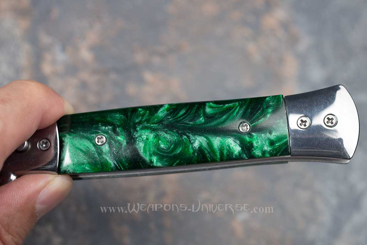 Green Marble Switchblade Knife