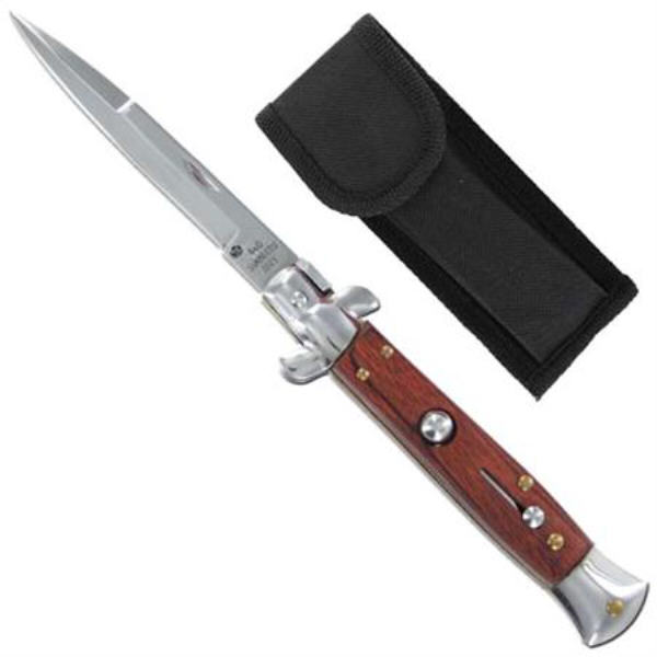 Hardwood Automatic Switchblade Knife
