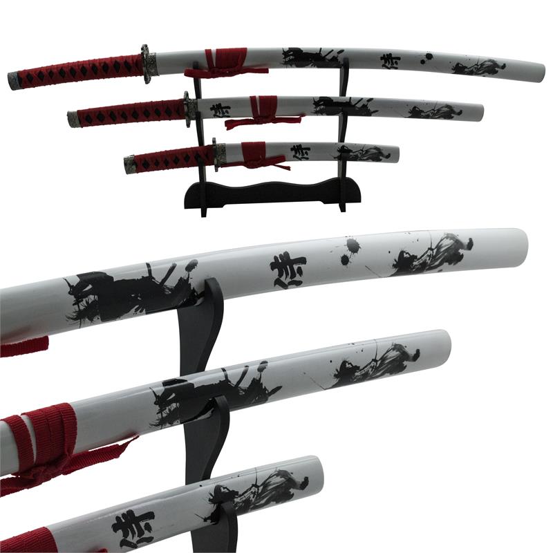 Ink Blots Samurai Katana 3 Piece Sword Set