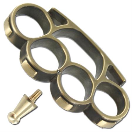 Iron Fist Knuckles, Antique Brass, Belt Pin