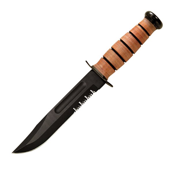 KA-BAR 1219 Army Fighting Knife, Leather Handle