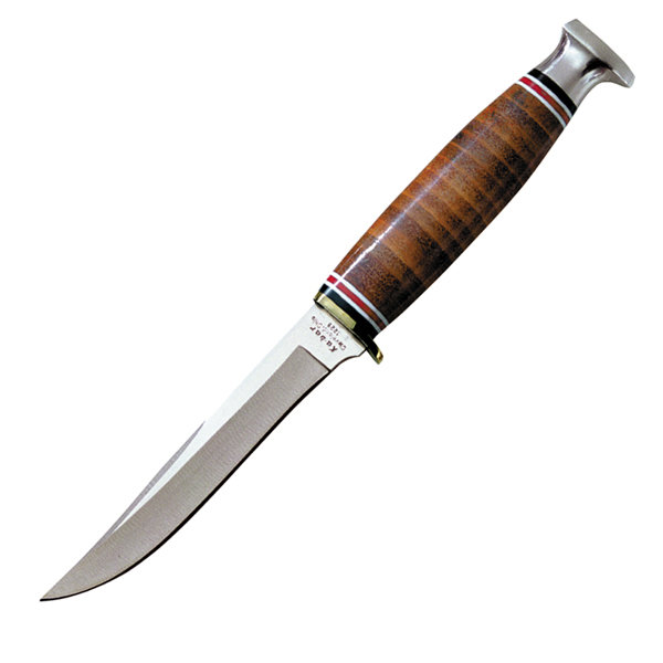 KA-BAR 1226 Deluxe Little Fin Knife, Leather Handle