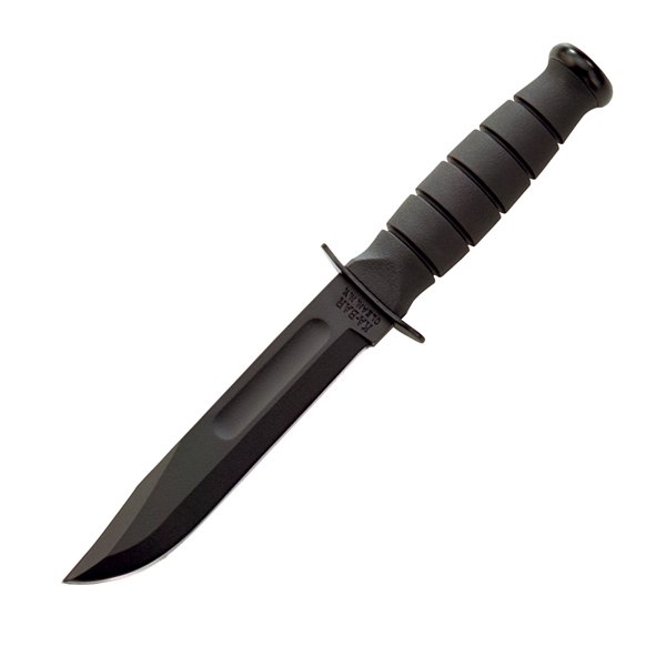 Ka-Bar KB1256 Short Black Knife, Plain