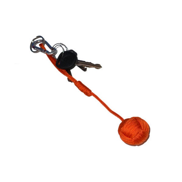 Large Self Defense Monkey Fist Keychain, Orange