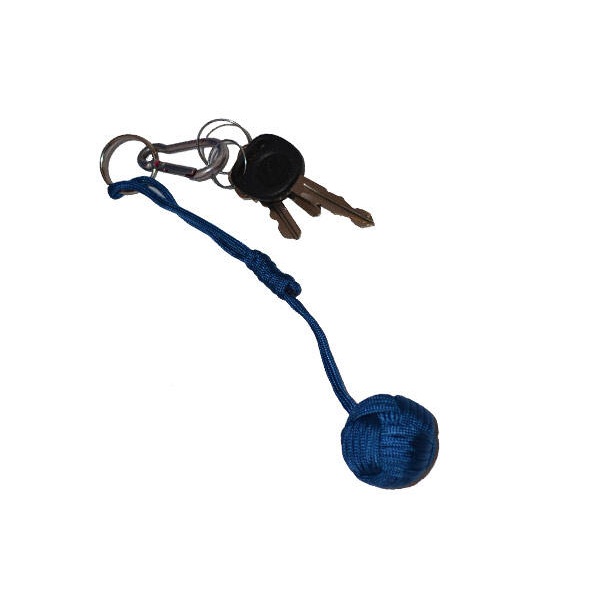 Large Self Defense Monkey Fist Keychain, Royal Blue