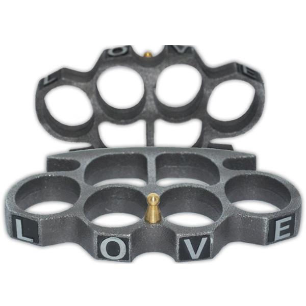Love Knuckles, Large, Antique Silver