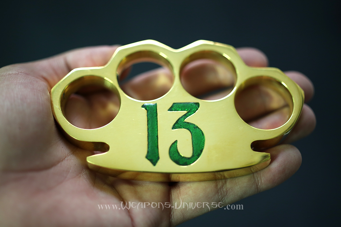 Lucky 13 Real Brass Knuckles, Green