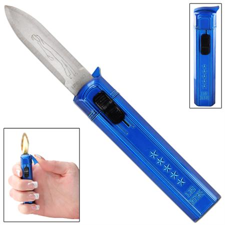 Lustrous Blue Automatic Knife Lighter