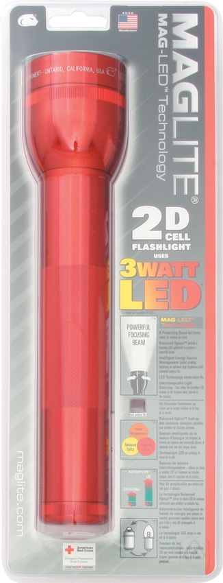 Mag-Lite ML51009 2D Cell Flashlight, Red