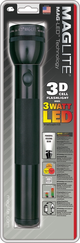 Mag-Lite ML51080 3D Cell LED Flashlight, Black
