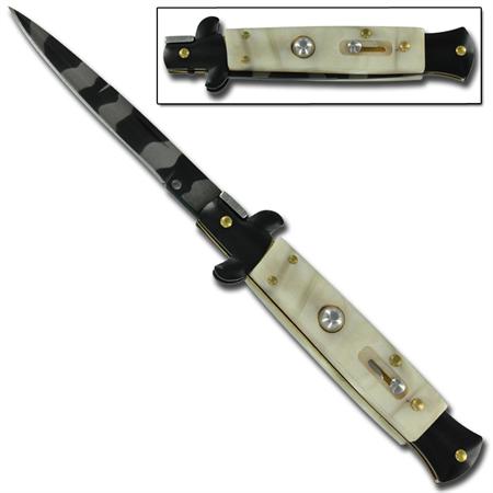 Marble Blade Pearl Switchblade Automatic Knife