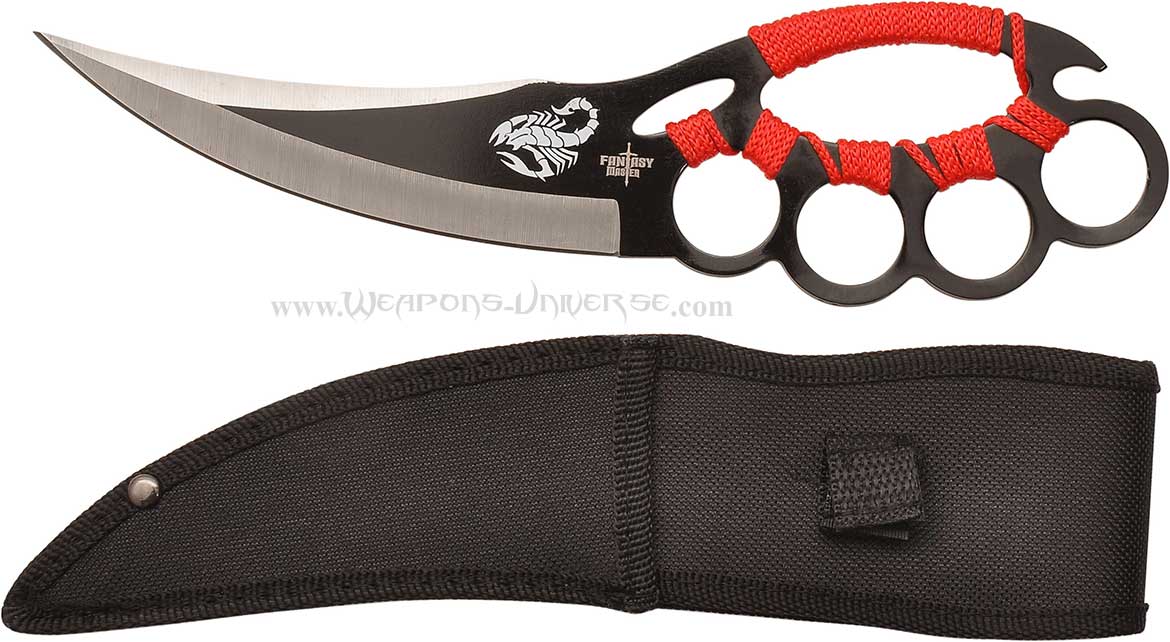 Master Cutlery FM-617R Scorpion Knuckle Trench Knife, Red
