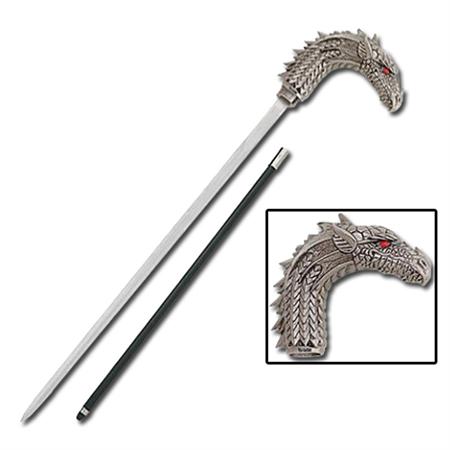 Medieval Dragon Serpent Walking Cane Sword
