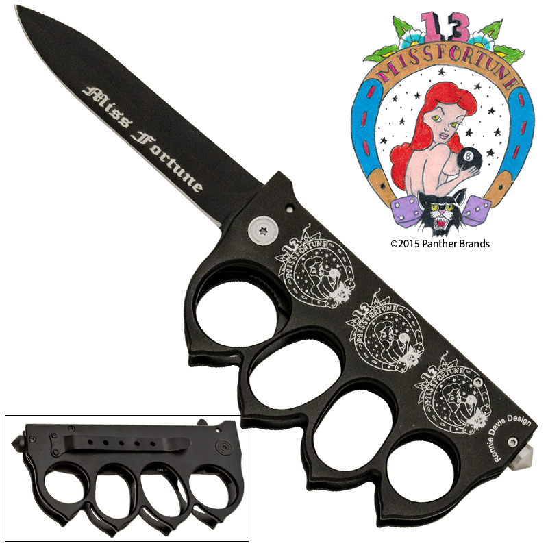 Miss Fortune Trench Knuckle Knife Spring Assisted Folder
