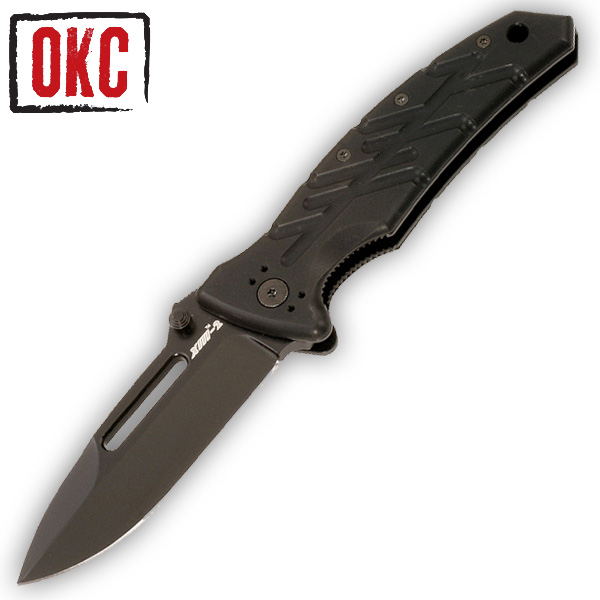 OKC XM-2T Slim Line Black Plain Edge Knife