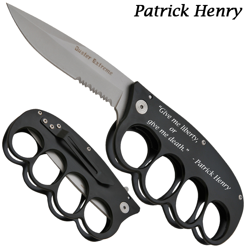 Patrick Henry Give Me Liberty Buckle Knife, Black