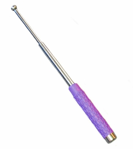 Purple Expandable Baton, Rubber Handle, 26 inches