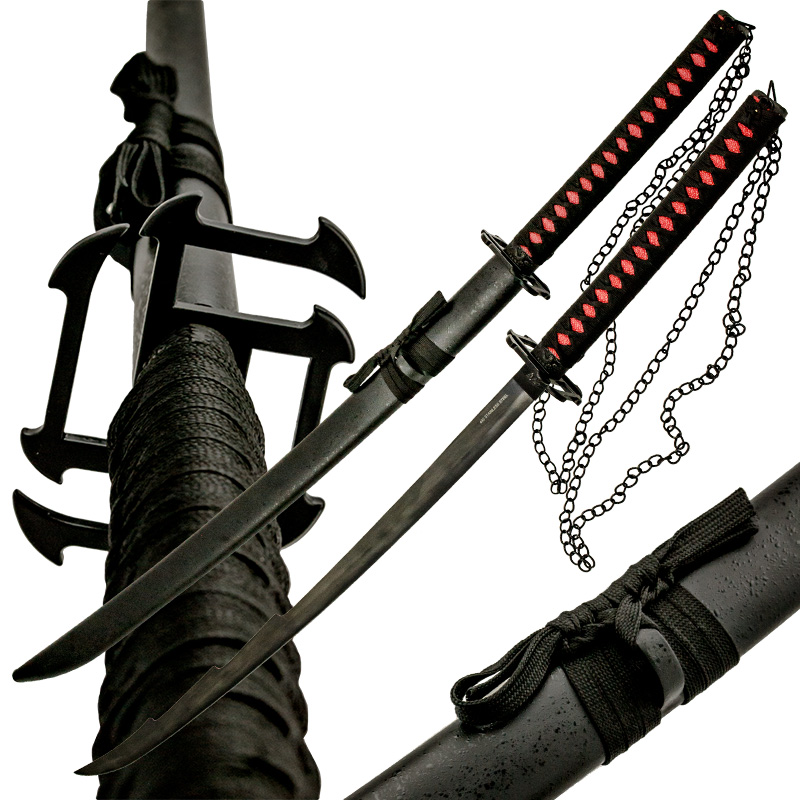 Red and Black Katana Samurai Sword - PS-9482-B