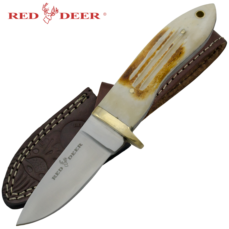 Red Deer Bone Handle Hunting Knife