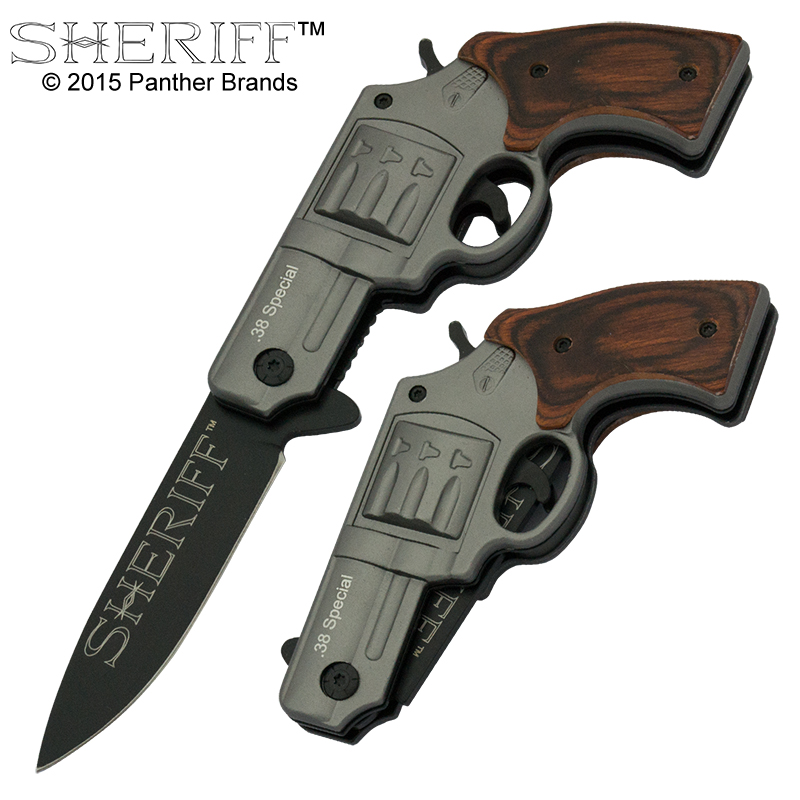 Sheriff .38 Special Revolver Knife, Brown
