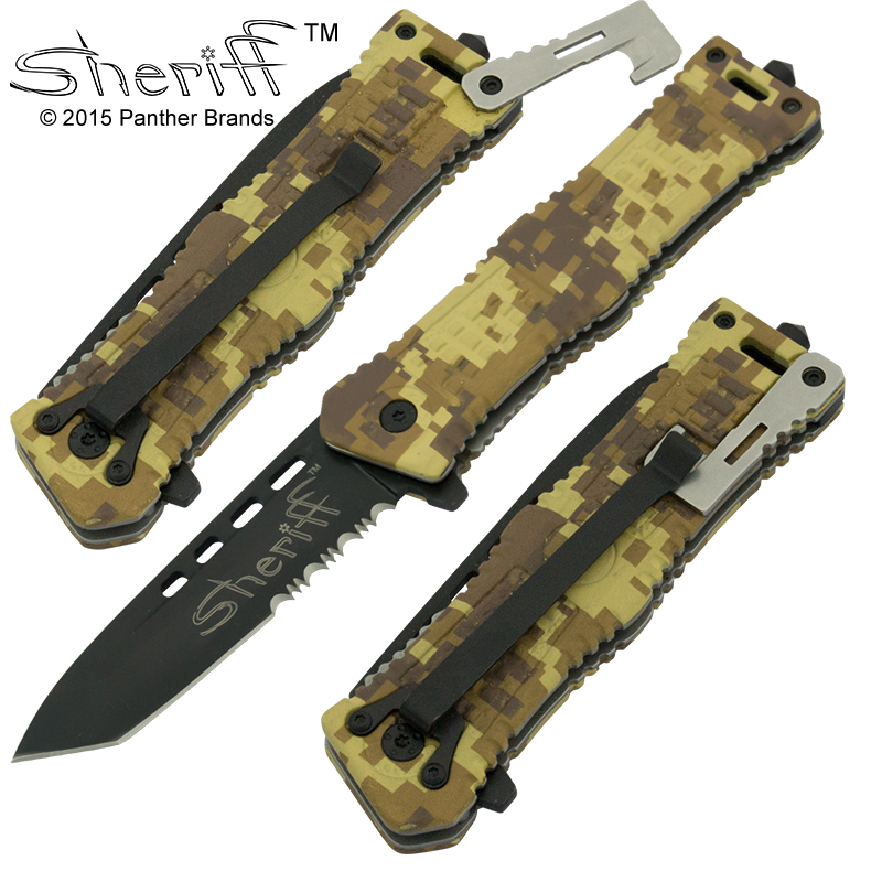 Sheriff Military Special Operation Spring Assisted Knife - Digital Desert Camo