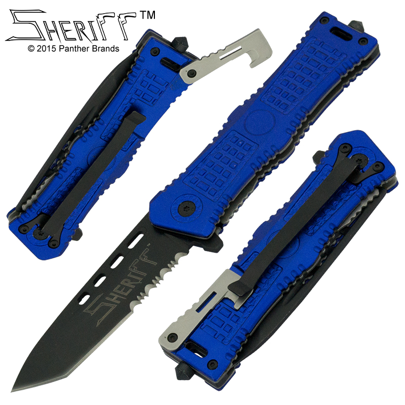Sheriff Special Operation Spring Assisted Knife, Blue