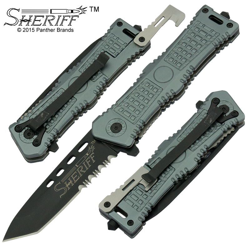 Sheriff Special Operation Spring Assisted Knife, Grey