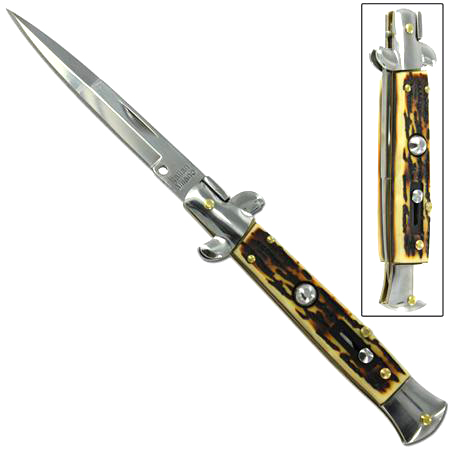 Silver Stag Stiletto Switchblade Automatic Knife