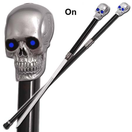 Skull Head Sword Cane with Lighting Eyes