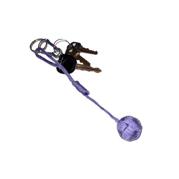Small Self Defense Monkey Fist Keychain, Purple