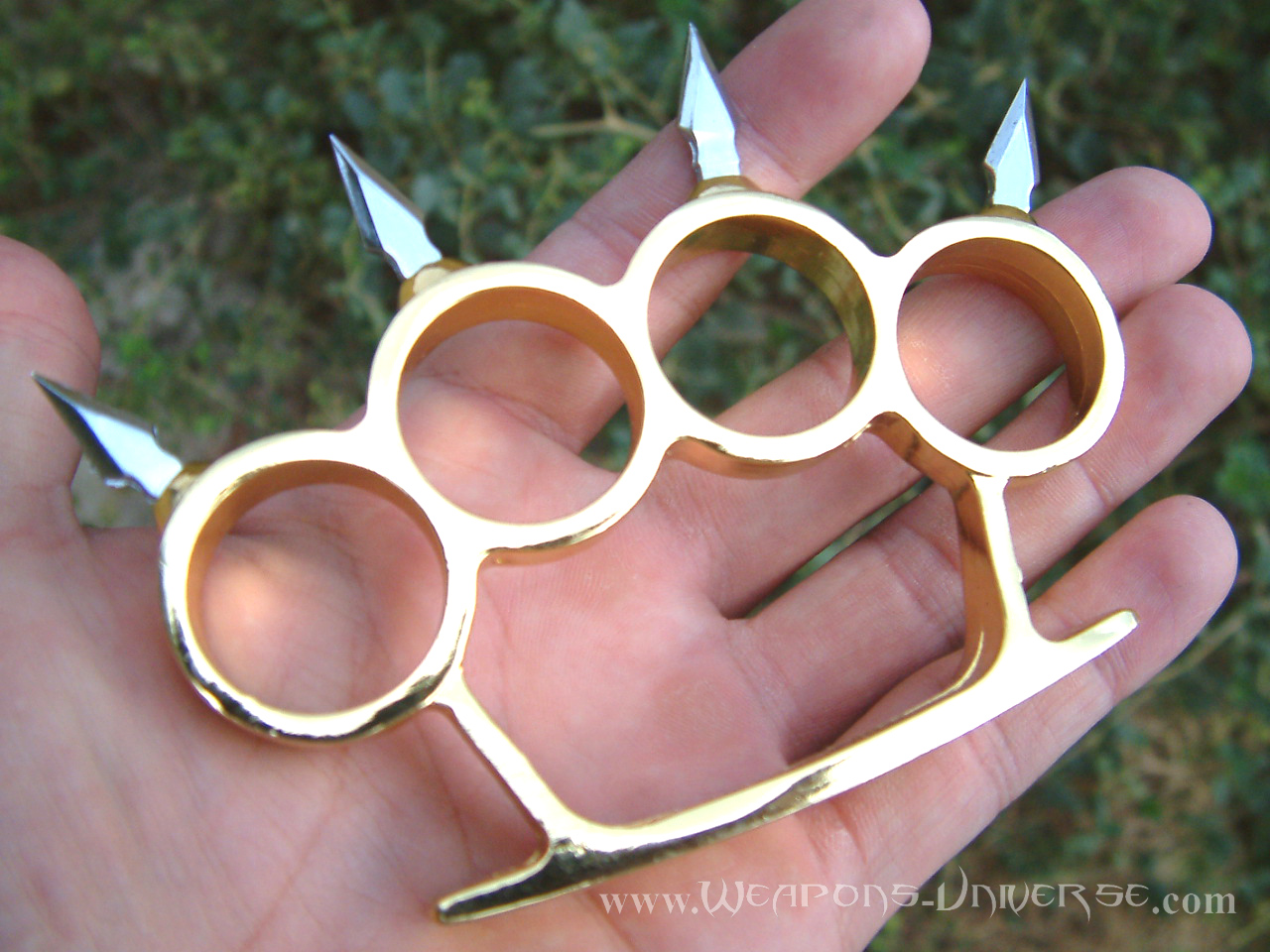 Spear Spiked Brass Knuckles, Gold