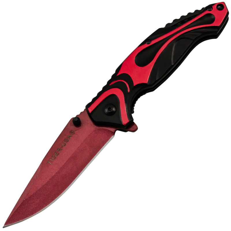 Spring Assisted Blade Capitol Agent Knife, Red