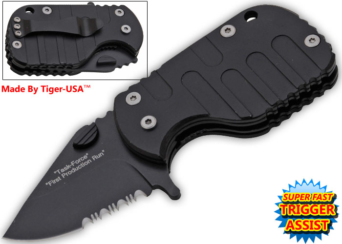 6 Inch Trigger Assisted "M.T.F" Tactical Folder - Black P-189-BBK