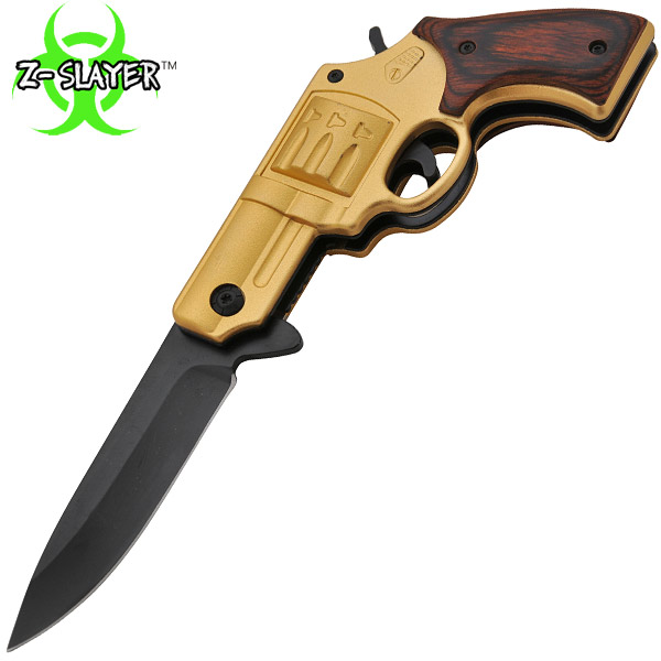 7.25 Inch Z-Slayer Undead Gasher Pistol Knife (Golden) TF-706-GDN