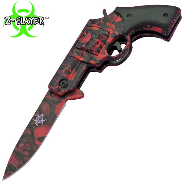 7.25 Inch Z-Slayer Undead Gasher Pistol Knife (Red) TF-706-SK-RD