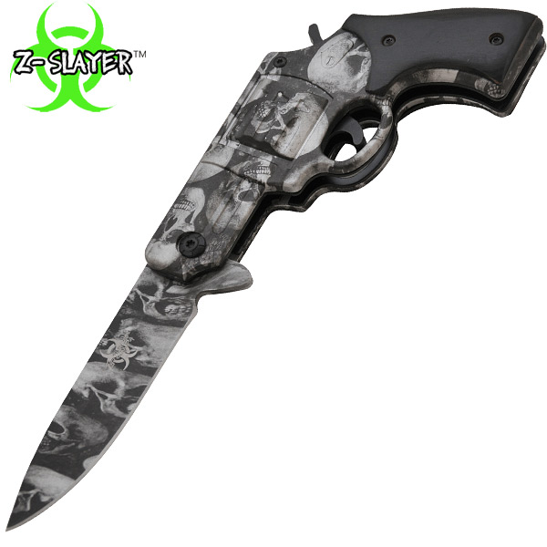 7.25 Inch Z-Slayer Undead Gasher Pistol Knife (Silver) TF-706-SK-SL
