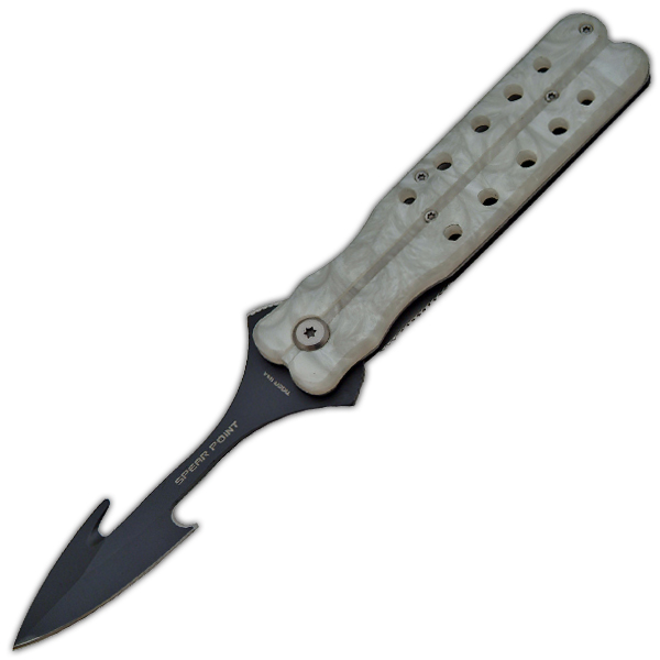 7 Inch Butterfly Style Folding Knife (Spear Point) - Pearl S-2071-PE