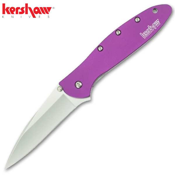 7 Inch Kershaw Leek, Purple - SpeedSafe Knife - Made In The USA KS-1660PUR