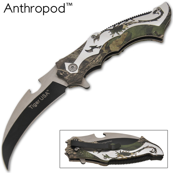 8.5 Inch Tiger-USA Trigger Assisted Knife - Camo K-396-CAS