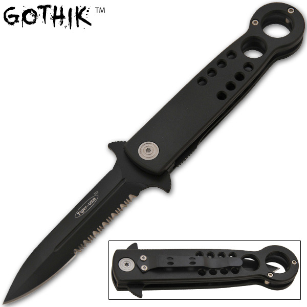 8 Inch Gothik Trigger Assisted Knife - Black RX-30-BK